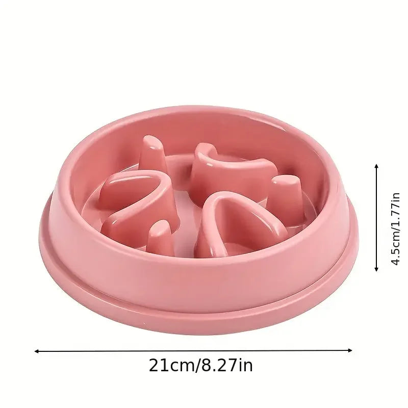 Anti-Choke Slow Feeder Pet Bowl for Dogs & Cats - Safe Eating, Durable Plastic, Essential Daily Accessory