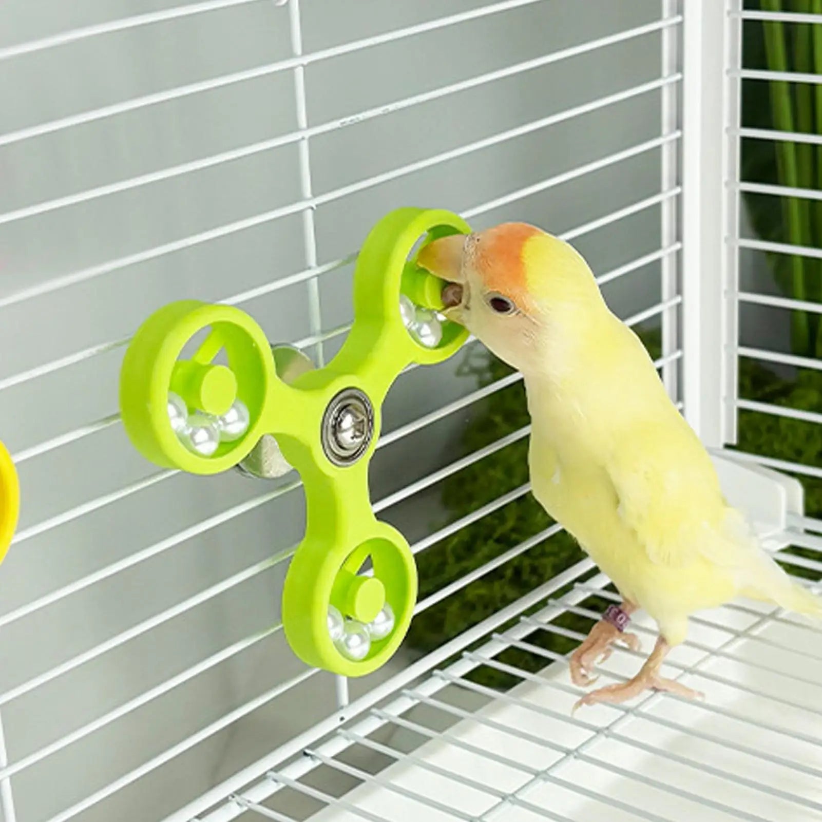 Parrot Toys Bite-Resistant Bird Enrichment Activity Parrot Toys Spinner Wheel for Chewing Entertainment Boredom Relief