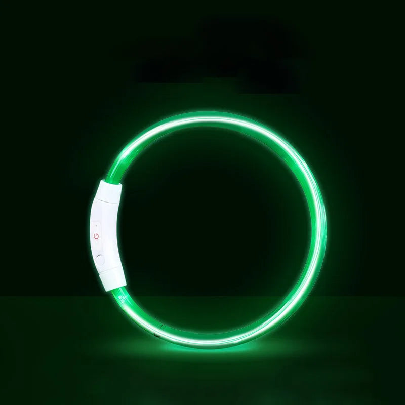 Pet Dog Cat LED Light Collar Luminous Anti-Lost Dog Collar USB Rechargeable Dog Necklace Collar Night Identification Collar