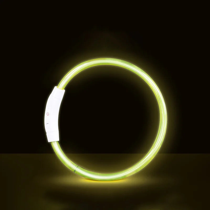 Pet Dog Cat LED Light Collar Luminous Anti-Lost Dog Collar USB Rechargeable Dog Necklace Collar Night Identification Collar