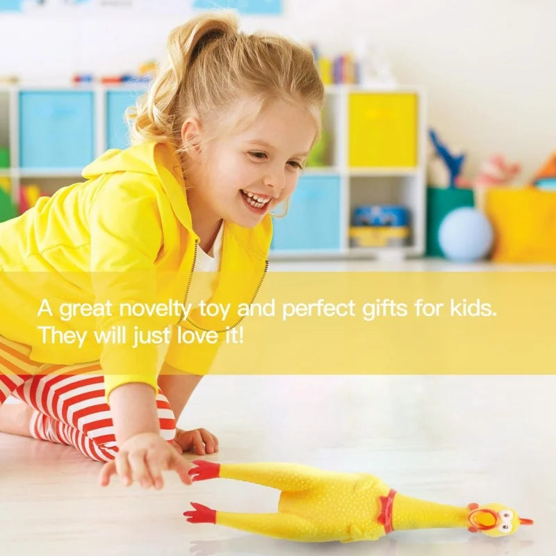 2 Pcs Screaming Chicken Dog Toy Latex Squeaky Chew Toy Bite Resistant Molar Interactive Training Pet Vent Toy