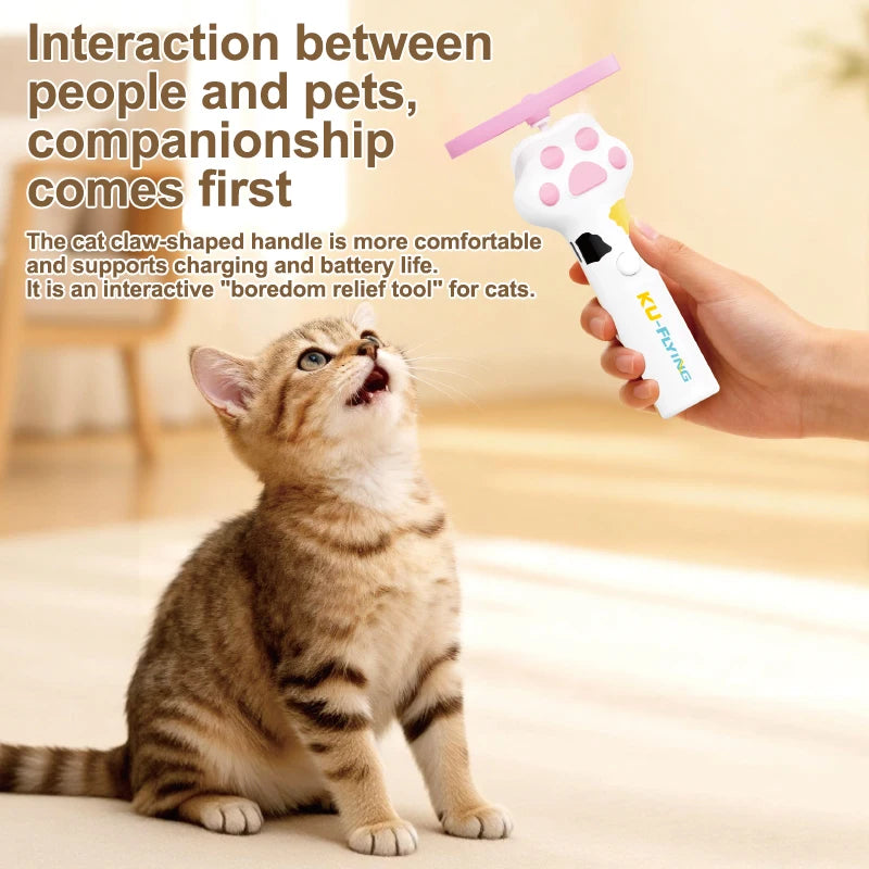 Funny Cat Toy Interactive Launch Pet Training Toy For Kitten Mini Flying Disc Shooting Gun Chasing Games Cat Toys Pet Supplies