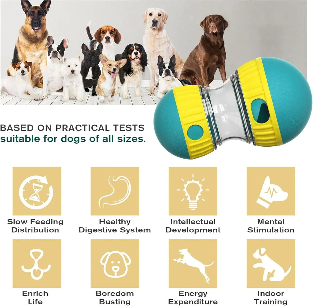 Dog Puzzle Toy Adjustable Treat Dispensing Ball Food Tough Slow Feeder Pet Interactive Chase Toys for Dogs to Keep Them Busy