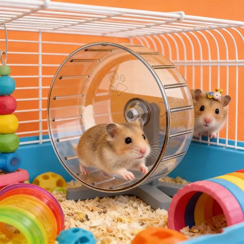 Hamster Exercise Wheel with Stand Large Running Wheel for Syrian Hamsters & Gerbils Pet Toy Cage Accessory