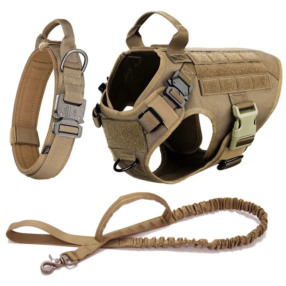 Large Dog Collar Dog Harness And Leash Set Pet Vest Tactical German Shepherd Harnesses For Small Dogs