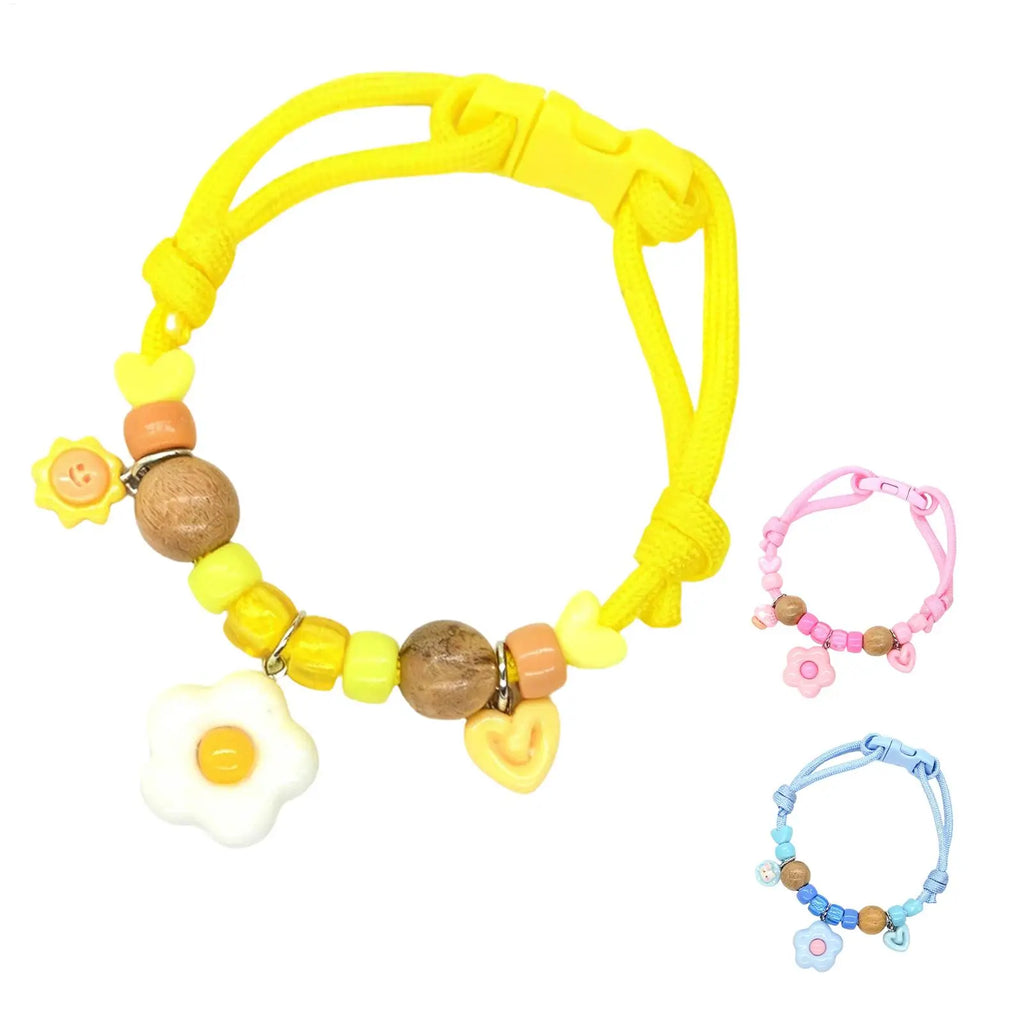 Cat Dog Flea Collar Natural Wood Adjustable Safe Buckle Macaron Color Fly Repellent Puppy Kitten Tick Control Summer Daily Care