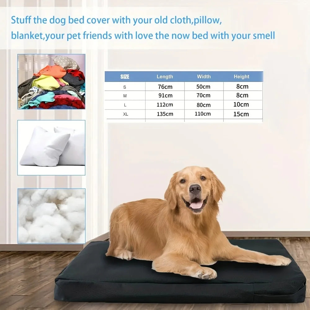 Zippered Dog Bed Cover, Removable and Washable Pet Bed Cover, UV, Snow and Windproof, Doubles As A Mattress Protector