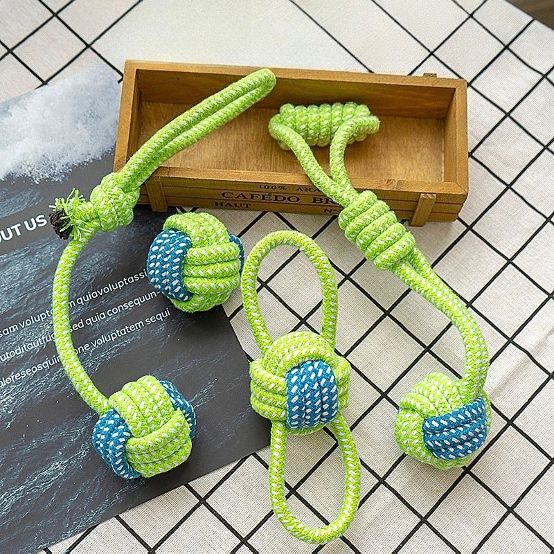 Dog Toy Rope Ball Toy for Dogs Training Toy for Dogs Teeth Cleaning Tug Toy Interactive Knot Rope Resistant To Biting Molars