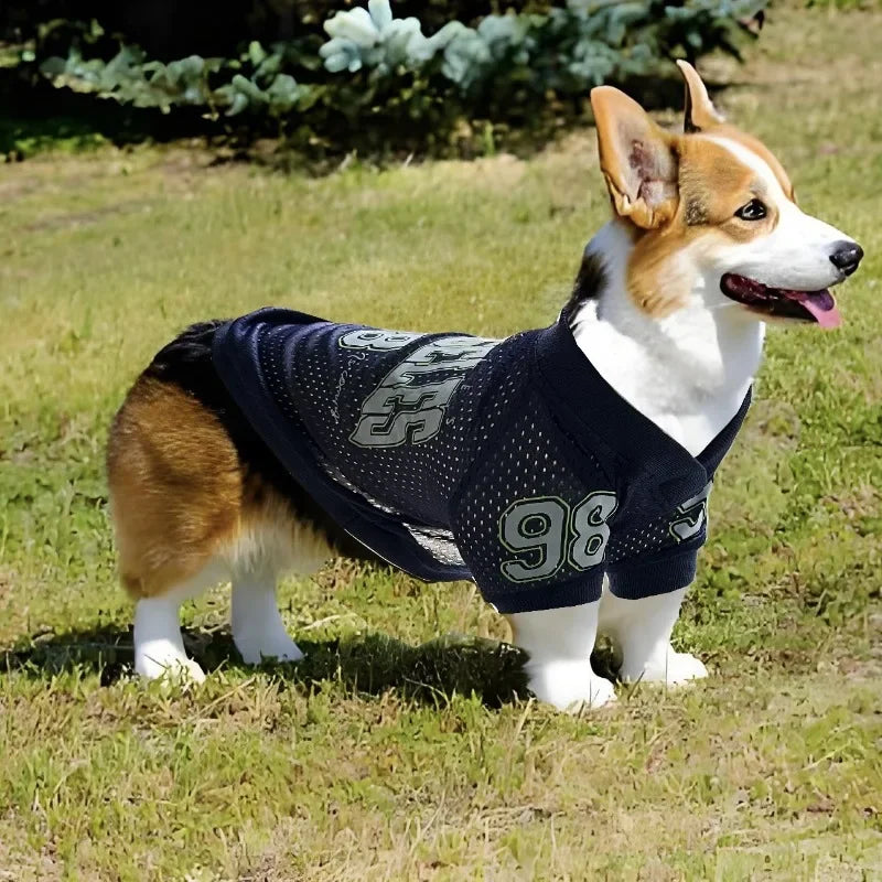 Mesh Breathable Dog Clothes Schnauzer Teddy Sport Large Dog Jersey Basketball Clothing Puppy T-Shirts Summer Pet Cat Shirts