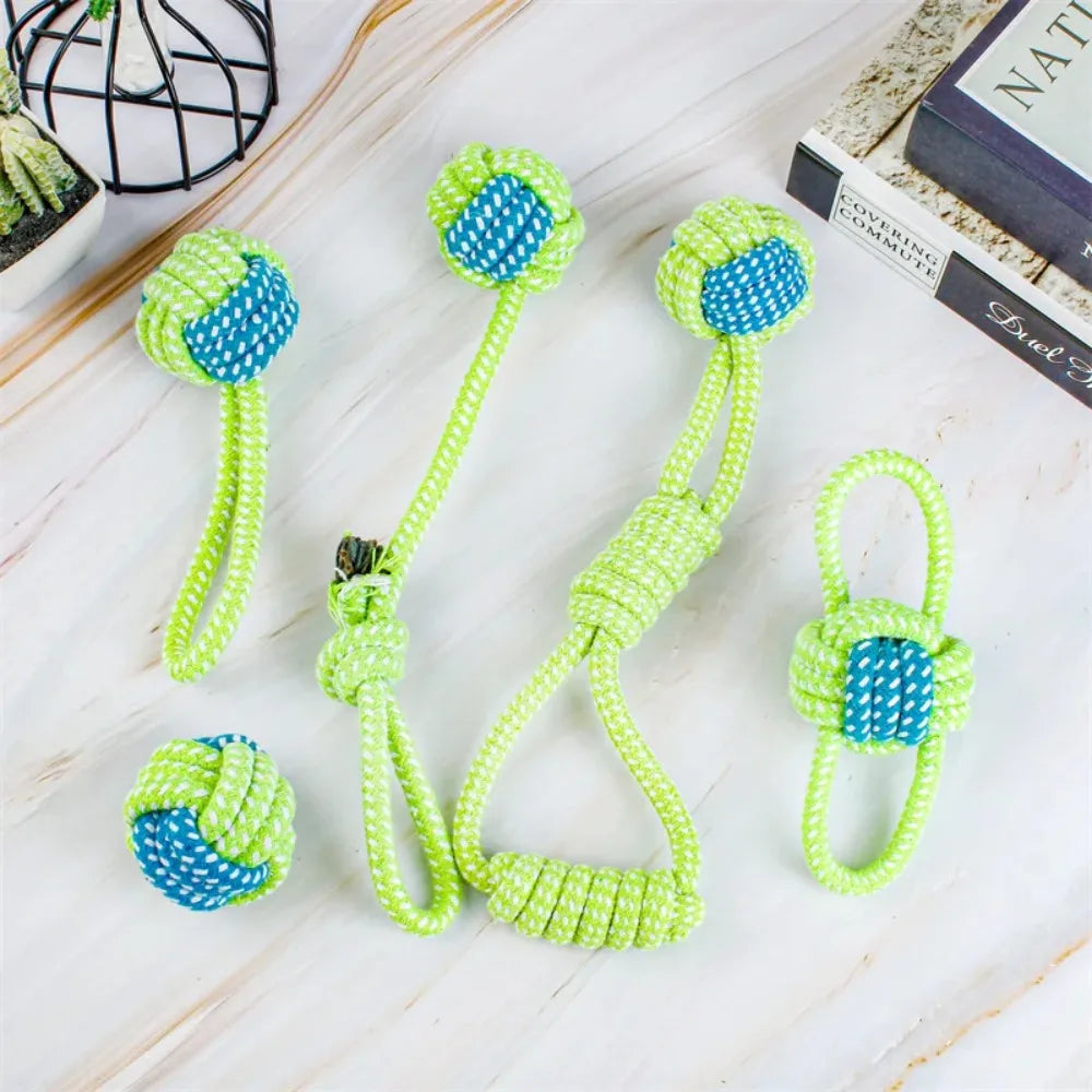 Dog Toy Rope Ball Toy for Dogs Training Toy for Dogs Teeth Cleaning Tug Toy Interactive Knot Rope Resistant To Biting Molars