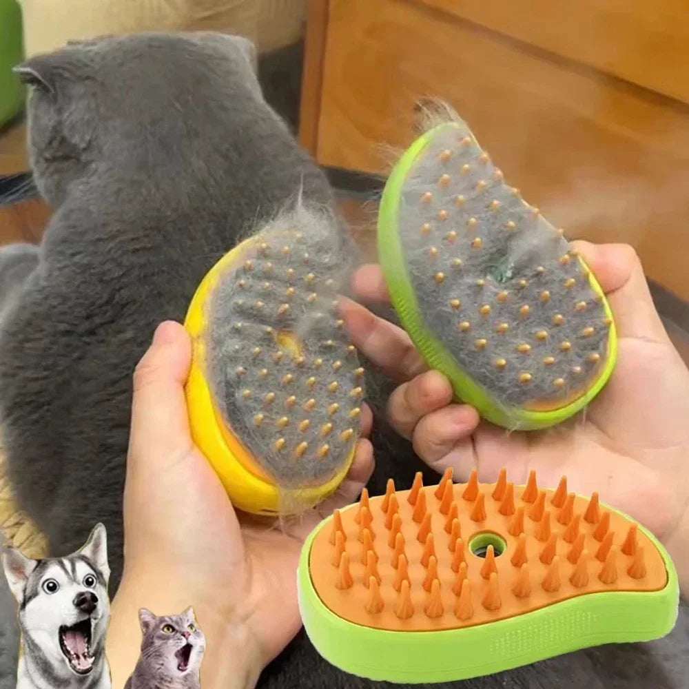 Pet Hair Removal Brush Cat Dog Electric Spray Massage Comb One-click Spray Anti-Flying Massage Bath Silicone Comb