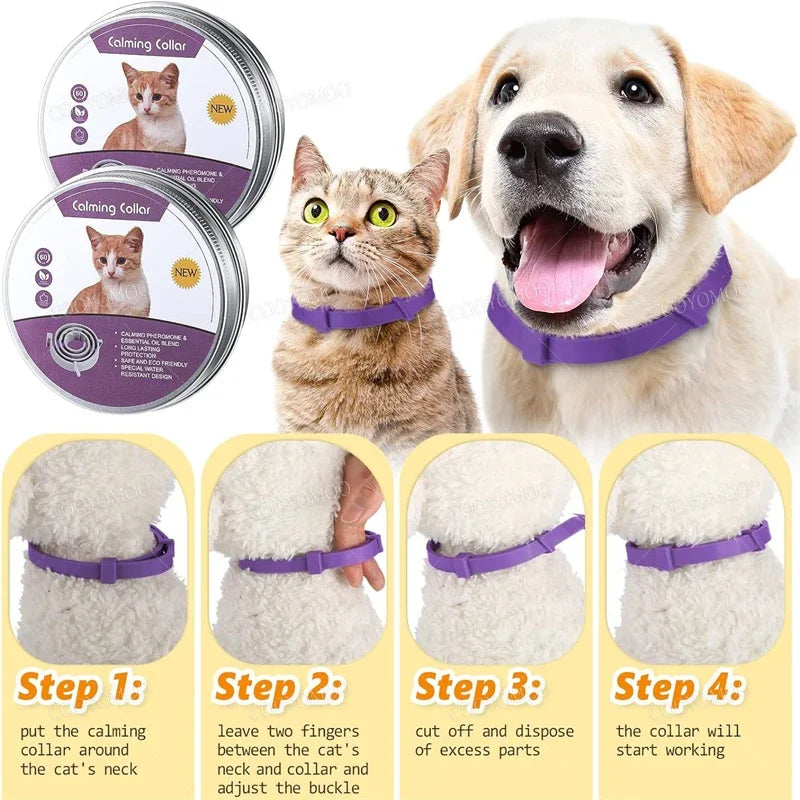 New Release Dog Calming Pheromone Collar cat Relieve Anxiety Adjustable Comfortable Collar For Puppy Kitten Large Dog Accessorie