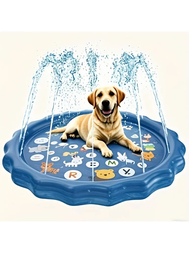Heavy-duty Outdoor Pet Bath Basin with Water Spray Function - Anti-slip Dog Water Play Cooling, water spraying, and ice cooling