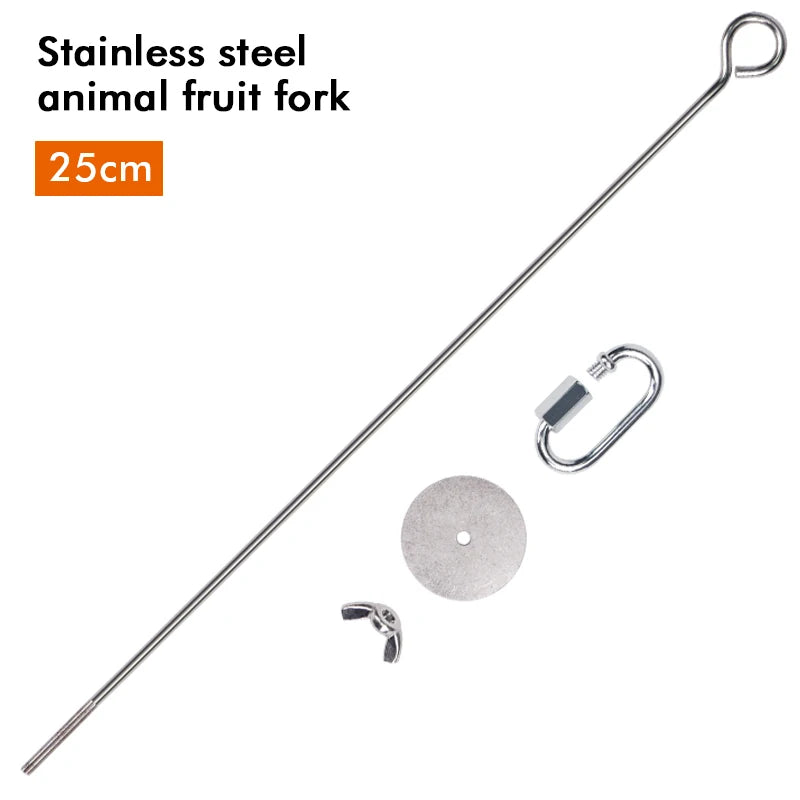 1/2pcs Parrot Stainless Steel Fruit Fork Toy Bird Cage Supplies Fruit Bird Feeder Pet Parrot Accessories Pet Bird Supplies