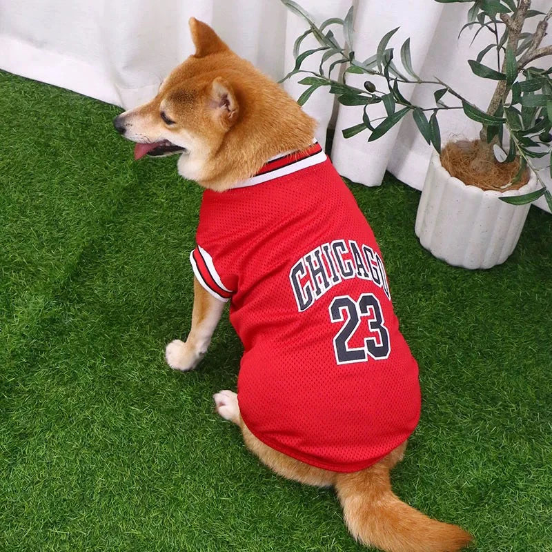 Summer Pet Clothing Medium Large Dogs Sunscreen Clothes Bulls team Jerseys Vest Mesh Breathable Thin T-shirt Casual Dog Outfits