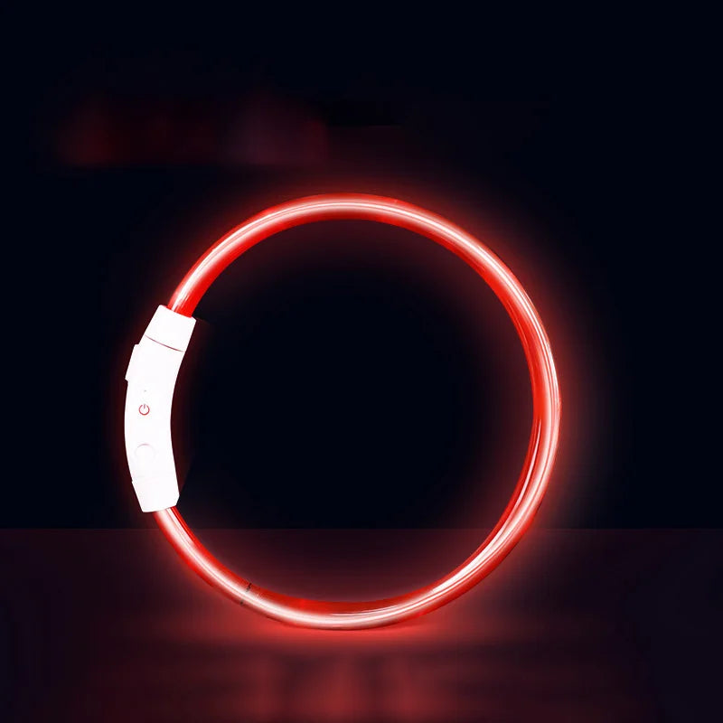 Pet Dog Cat LED Light Collar Luminous Anti-Lost Dog Collar USB Rechargeable Dog Necklace Collar Night Identification Collar