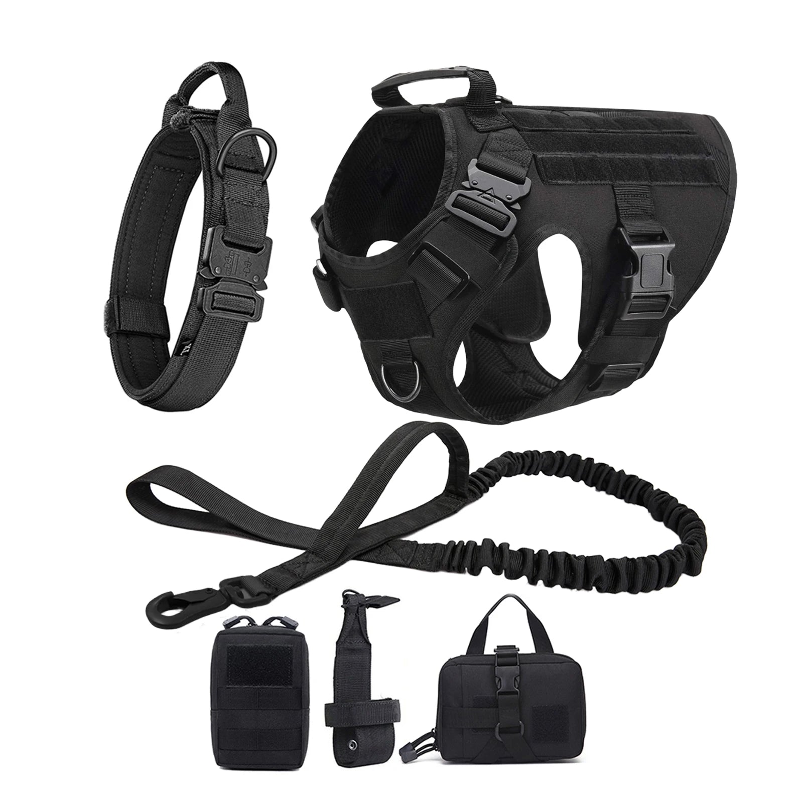 Large Dog Harness Collar Leash Bags Pet German Shepherd Training Walking Vest Dog Harnesses For Medium Large Dogs Accessories