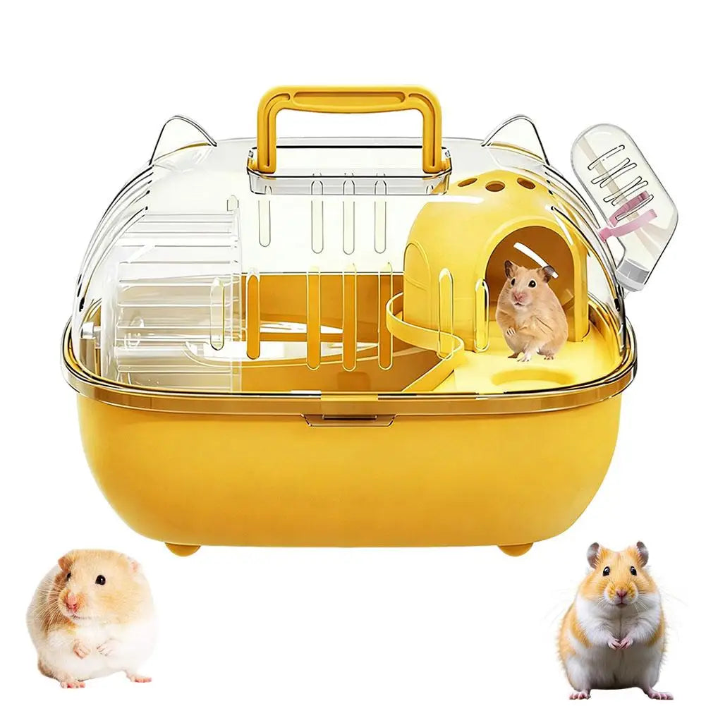 Transparent Hamster Carry Cage Breathable Portable Small Pet Carrier for Hamster Gerbil Outdoor Trip