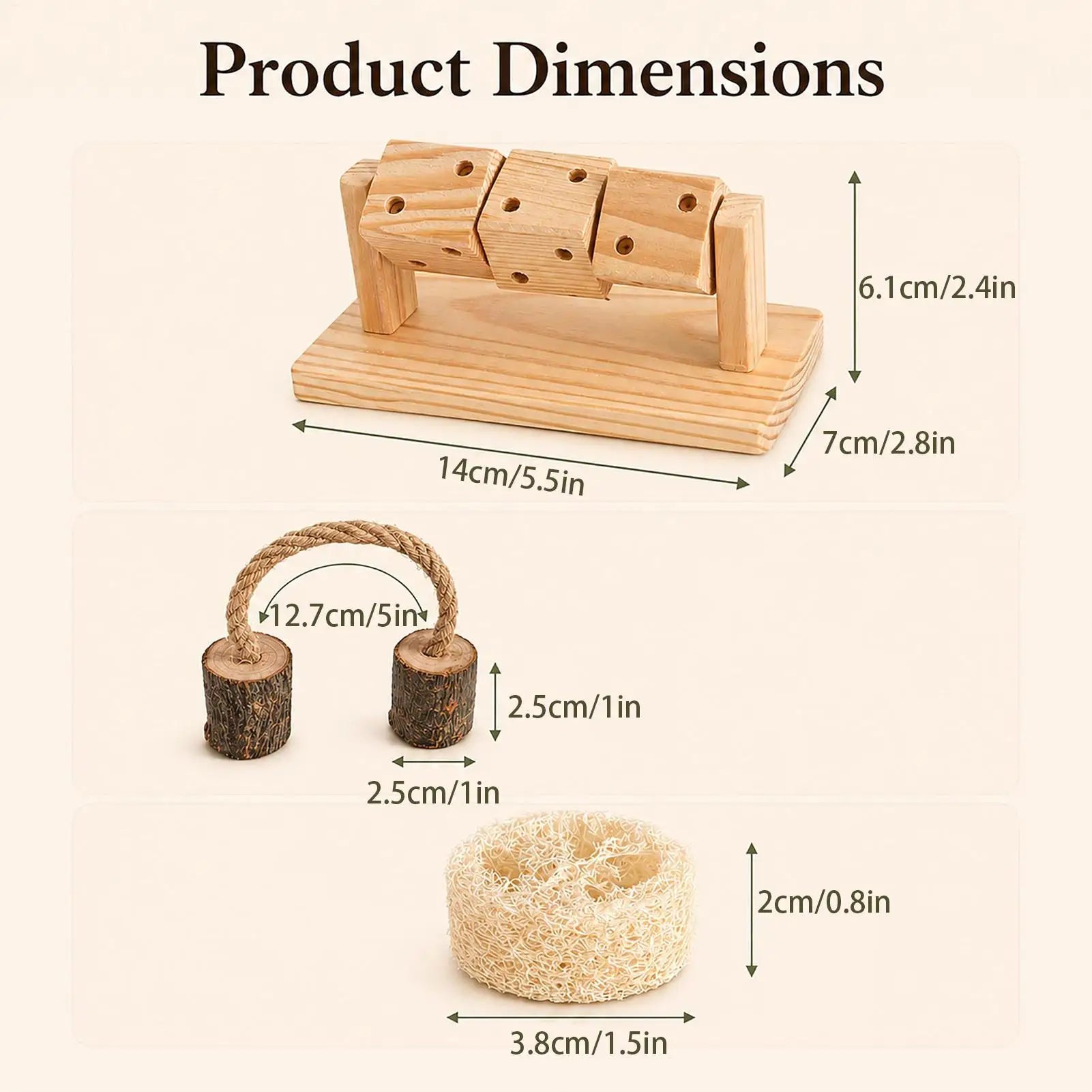 Small Animal Toys Wooden Enrichment Pet Supplies Hamster Foraging Chew Toy Set For Gerbil Mice Hedgehog Chinchilla Indoor Cage