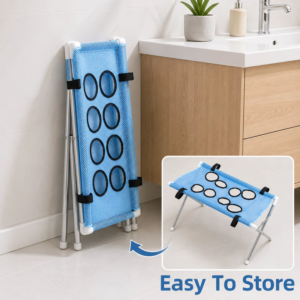 Pet Bathing Hammock Stand Foldable Dog Cat Grooming Drying Table Breathable Mesh Bath Helper for Small Pets
