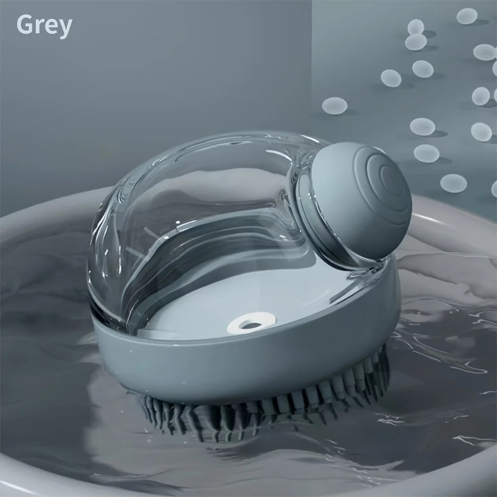 Dog Bath Brush with Soap Dispenser Silicone Bristle Pet Grooming Massage Shampoo Dog Brush Haired Dogs Cats Plastic Bathing Tool