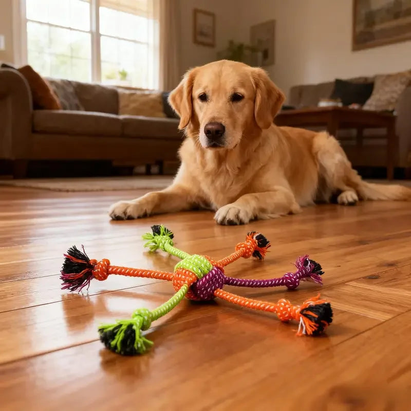 Durable Dog Rope Toy Teeth Cleaning Pet Interactive Chewing Dog Toy Outdoor Training Puppy  Bone Knot Rope Pet Products