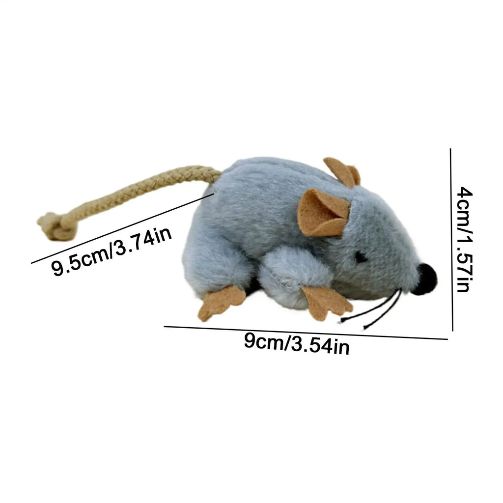 Plush Cat Toy Mouse Realistic Moving Tail with Sound Interactive Kitten Toys for Indoor Cats Hunting Game Play Pet Supplies