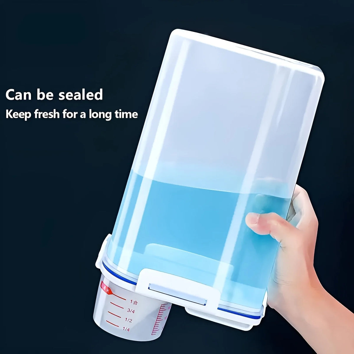 Dog Food Storage Cat Food Plastic Storage Tank with Measuring Cup Moisture-Proof Sealed Jar Pet Supplies Additions