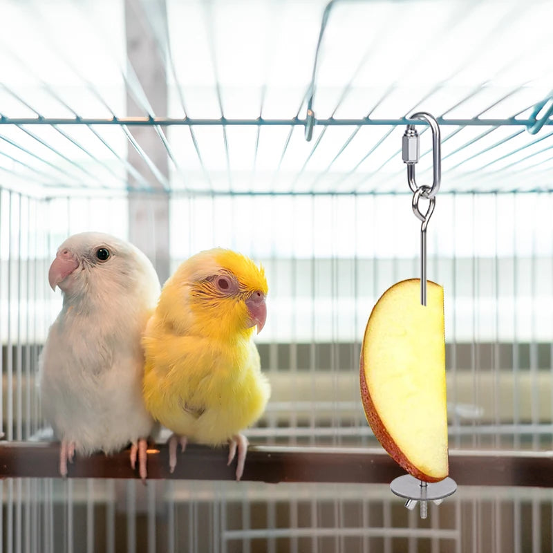 1/2pcs Parrot Stainless Steel Fruit Fork Toy Bird Cage Supplies Fruit Bird Feeder Pet Parrot Accessories Pet Bird Supplies