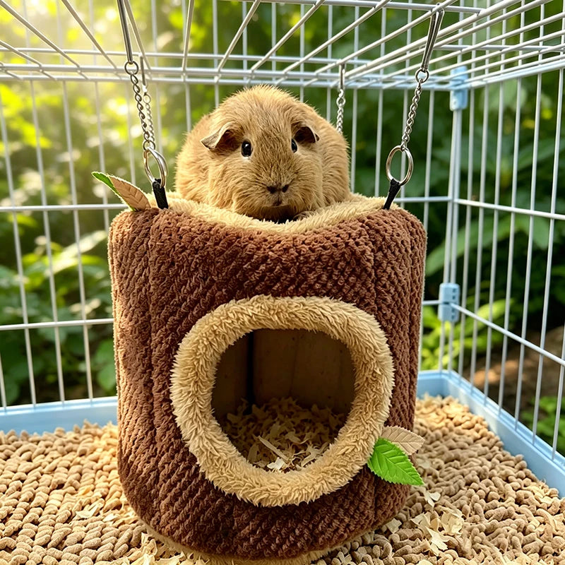 Small Animals Pet House Hamster Tree Stump Shape Hammock Supplies Rodent Hammock Hamster Bed Rats Accessories XCW06