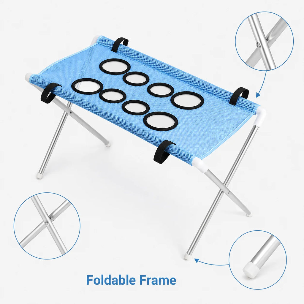Pet Bathing Hammock Stand Foldable Dog Cat Grooming Drying Table Breathable Mesh Bath Helper for Small Pets