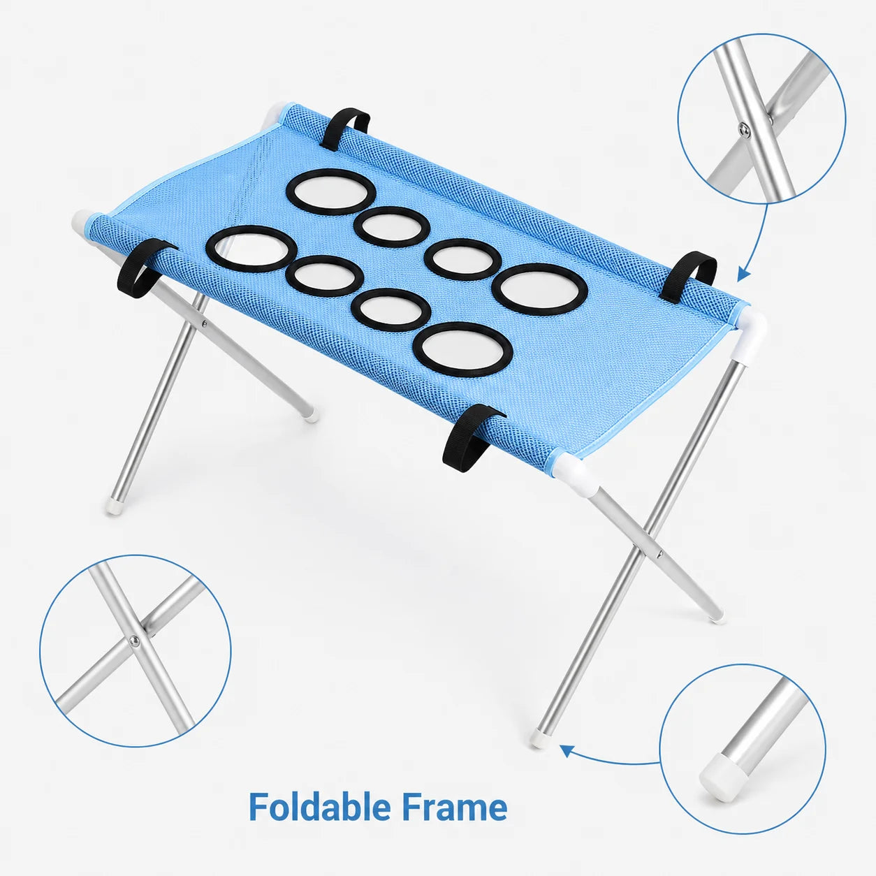 Pet Bathing Hammock Stand Foldable Dog Cat Grooming Drying Table Breathable Mesh Bath Helper for Small Pets