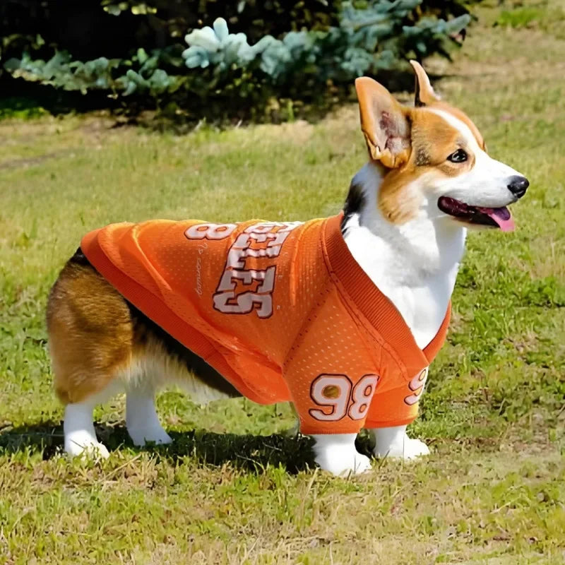 Mesh Breathable Dog Clothes Schnauzer Teddy Sport Large Dog Jersey Basketball Clothing Puppy T-Shirts Summer Pet Cat Shirts