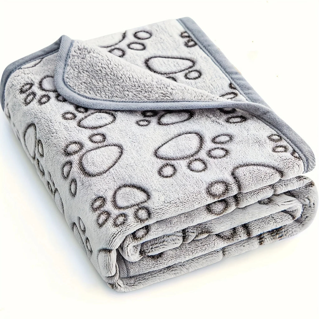 Ultra-Soft Paw Print Dog Blanket | Cozy & Washable Pet Pad