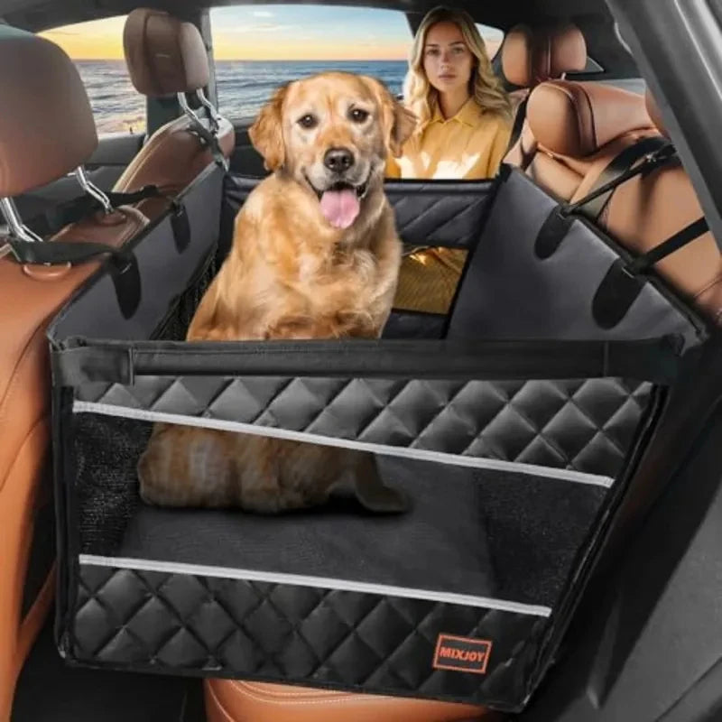 Waterproof Dog Car Seat Hammock for Medium Large Dogs Back Seat Extender Pet Carseat Universal Fit with Non-Slip Suction Cups