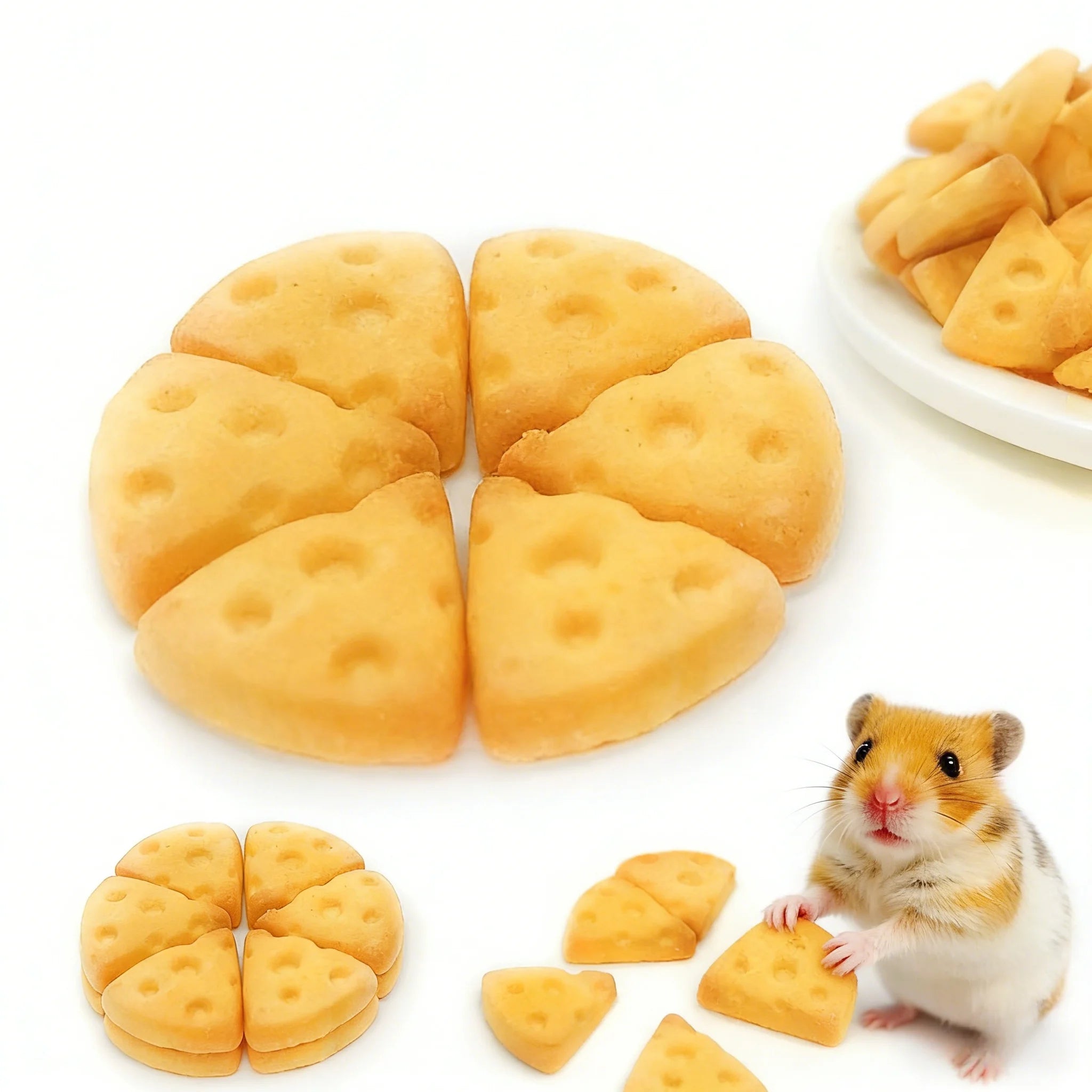 Hamster snacks, cheese-flavored small biscuits, for hamsters, golden hamsters, calcium supplement, nutritious, weight gain, rat