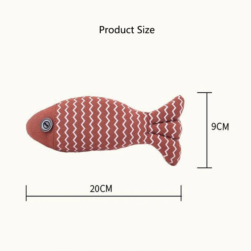 Cat toy self high boredom resistant bite clean teeth linen fish grinding teeth fun cat toy cat simulation fish toy pet supplies