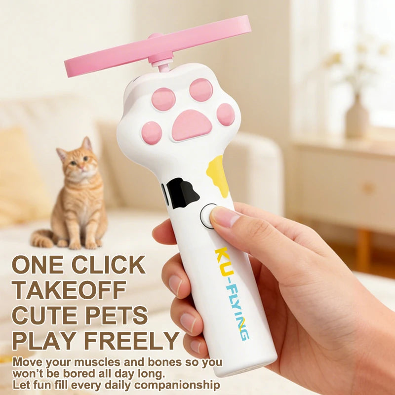 Funny Cat Toy Interactive Launch Pet Training Toy For Kitten Mini Flying Disc Shooting Gun Chasing Games Cat Toys Pet Supplies