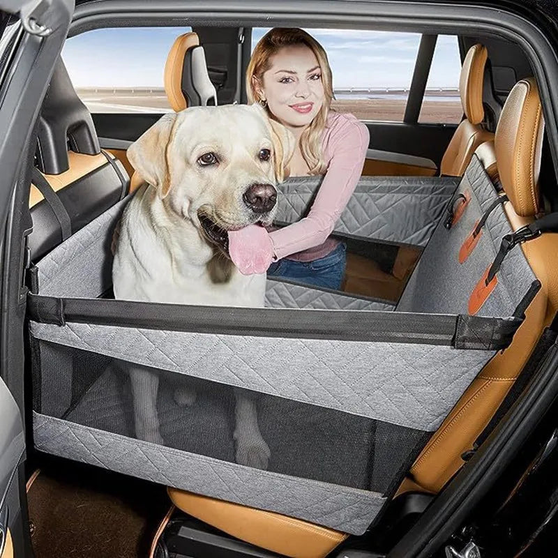 Waterproof Dog Car Seat Hammock for Medium Large Dogs Back Seat Extender Pet Carseat Universal Fit with Non-Slip Suction Cups