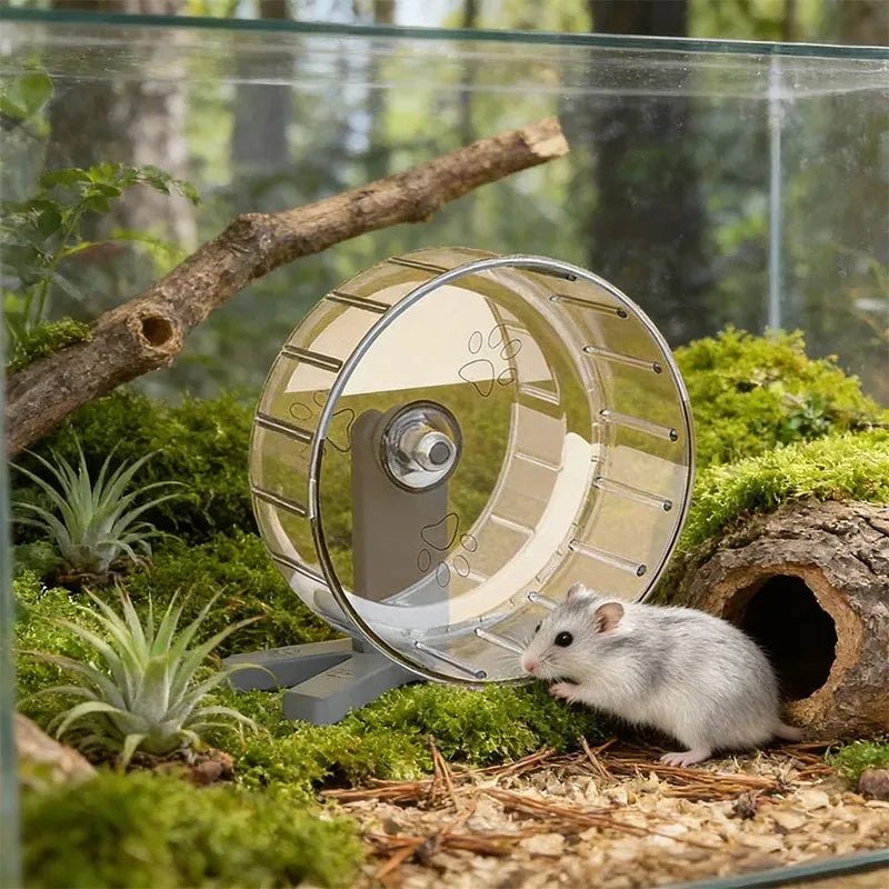 Hamster Exercise Wheel with Stand Large Running Wheel for Syrian Hamsters & Gerbils Pet Toy Cage Accessory