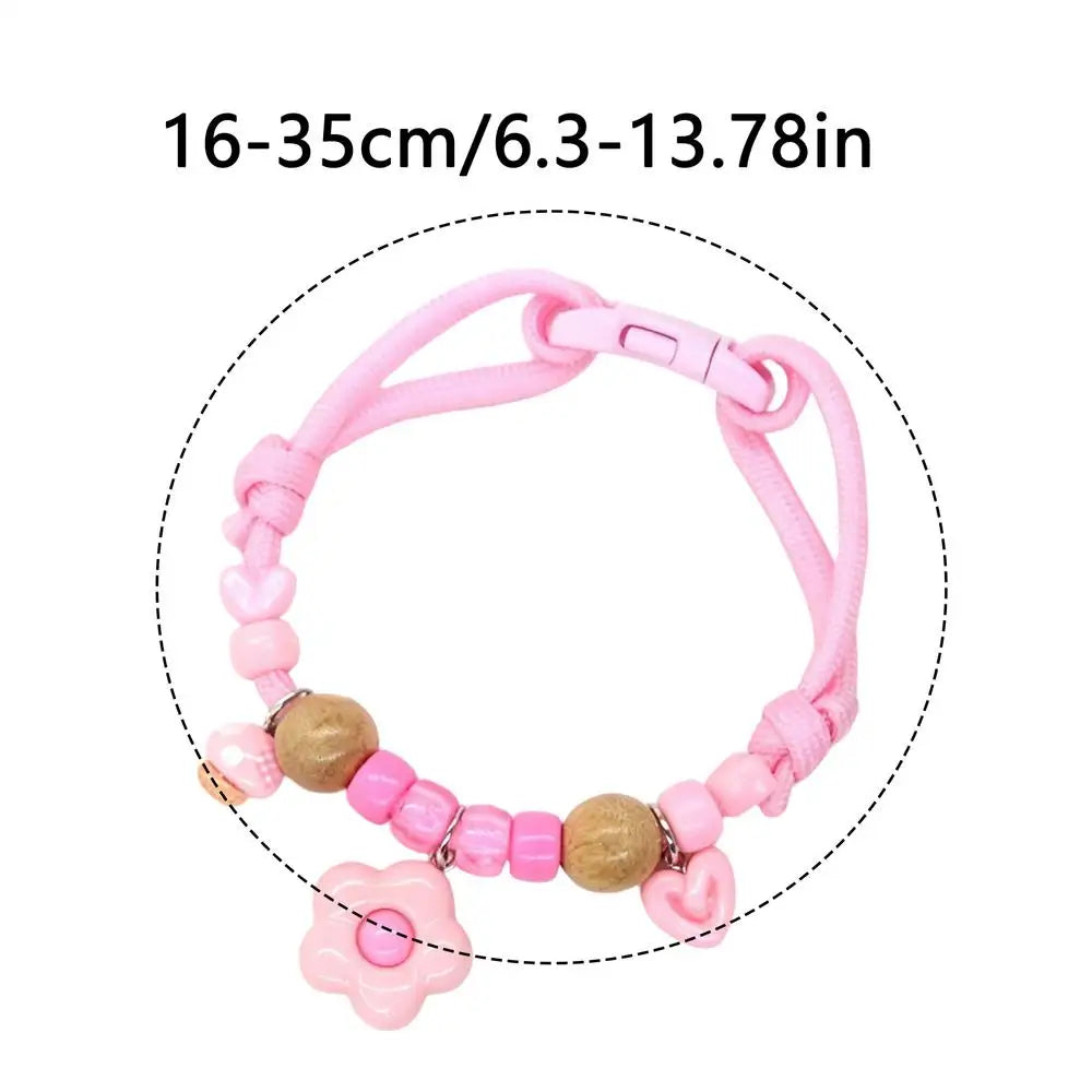 Cat Dog Flea Collar Natural Wood Adjustable Safe Buckle Macaron Color Fly Repellent Puppy Kitten Tick Control Summer Daily Care