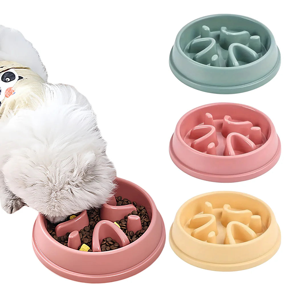Anti-Choke Slow Feeder Pet Bowl for Dogs & Cats - Safe Eating, Durable Plastic, Essential Daily Accessory