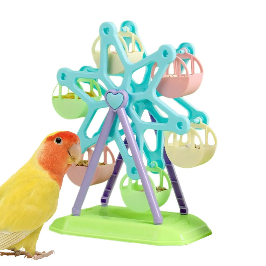 Bird Toys Foraging Wheel Parrot Toy  Snacks Feeder Intelligence Growth Bird Supplies Parrot Ferris Wheel Bird Windmill Foraging