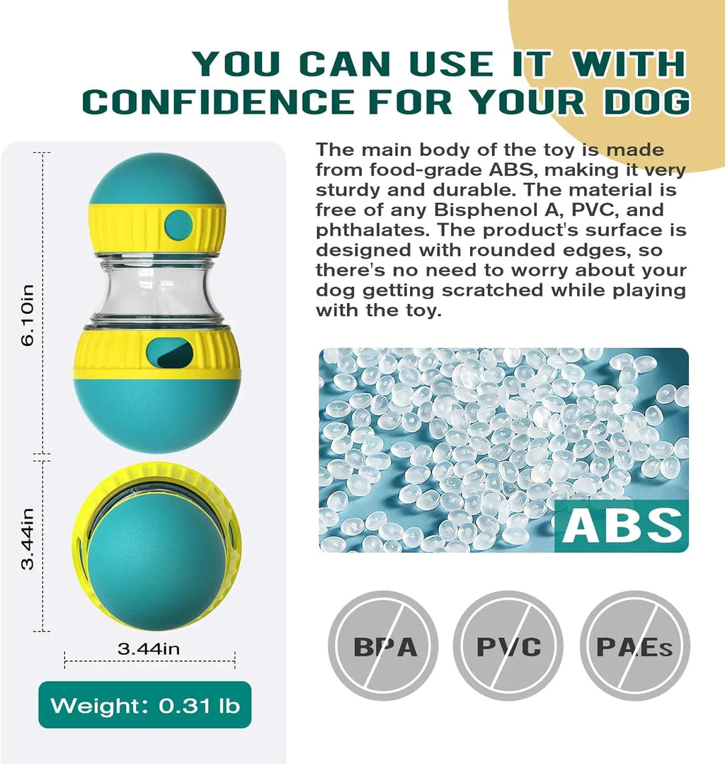 Dog Puzzle Toy Adjustable Treat Dispensing Ball Food Tough Slow Feeder Pet Interactive Chase Toys for Dogs to Keep Them Busy
