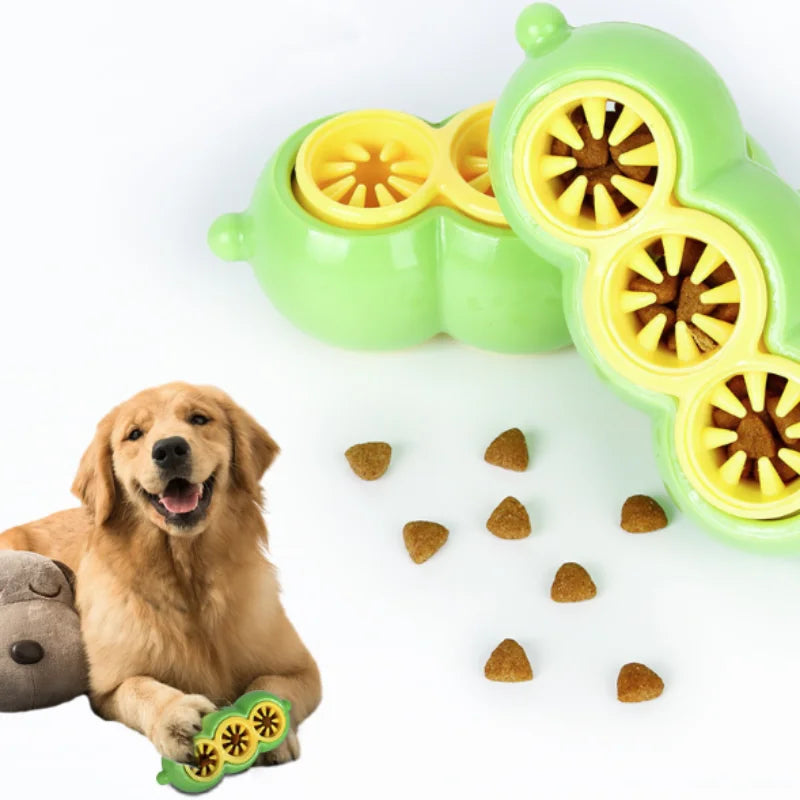 New Dog Treat Dispensing Toy Pea Shaped Puzzle Slow Feeder for IQ Training Mental Stimulating Pet Toy for Large Medium Small Dog