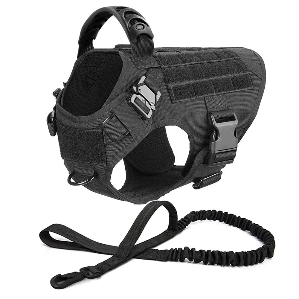 Large Dog Harness Collar Leash Bags Pet German Shepherd Training Walking Vest Dog Harnesses For Medium Large Dogs Accessories