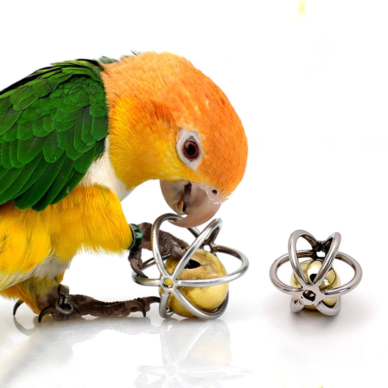 1 Pcs Pet Parrot Toy Hollow Rolling Bell Ball Bird Toy Parakeet Cockatiel Parrot Chew Cage Fun Toys Pet Bird Supplies
