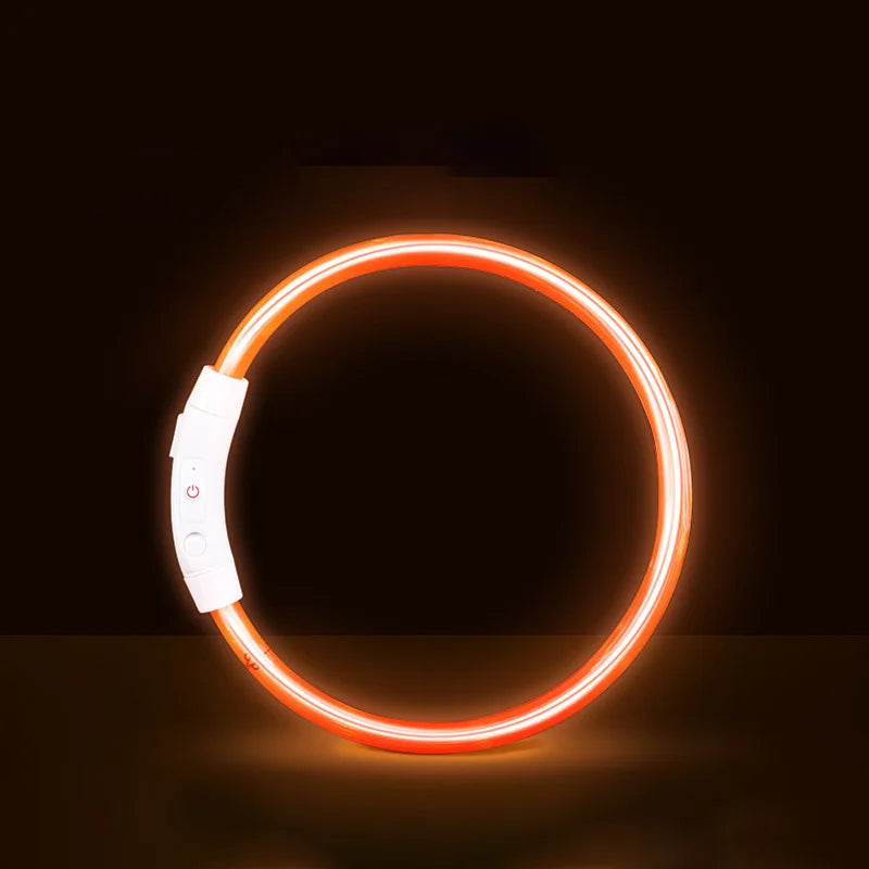 Pet Dog Cat LED Light Collar Luminous Anti-Lost Dog Collar USB Rechargeable Dog Necklace Collar Night Identification Collar
