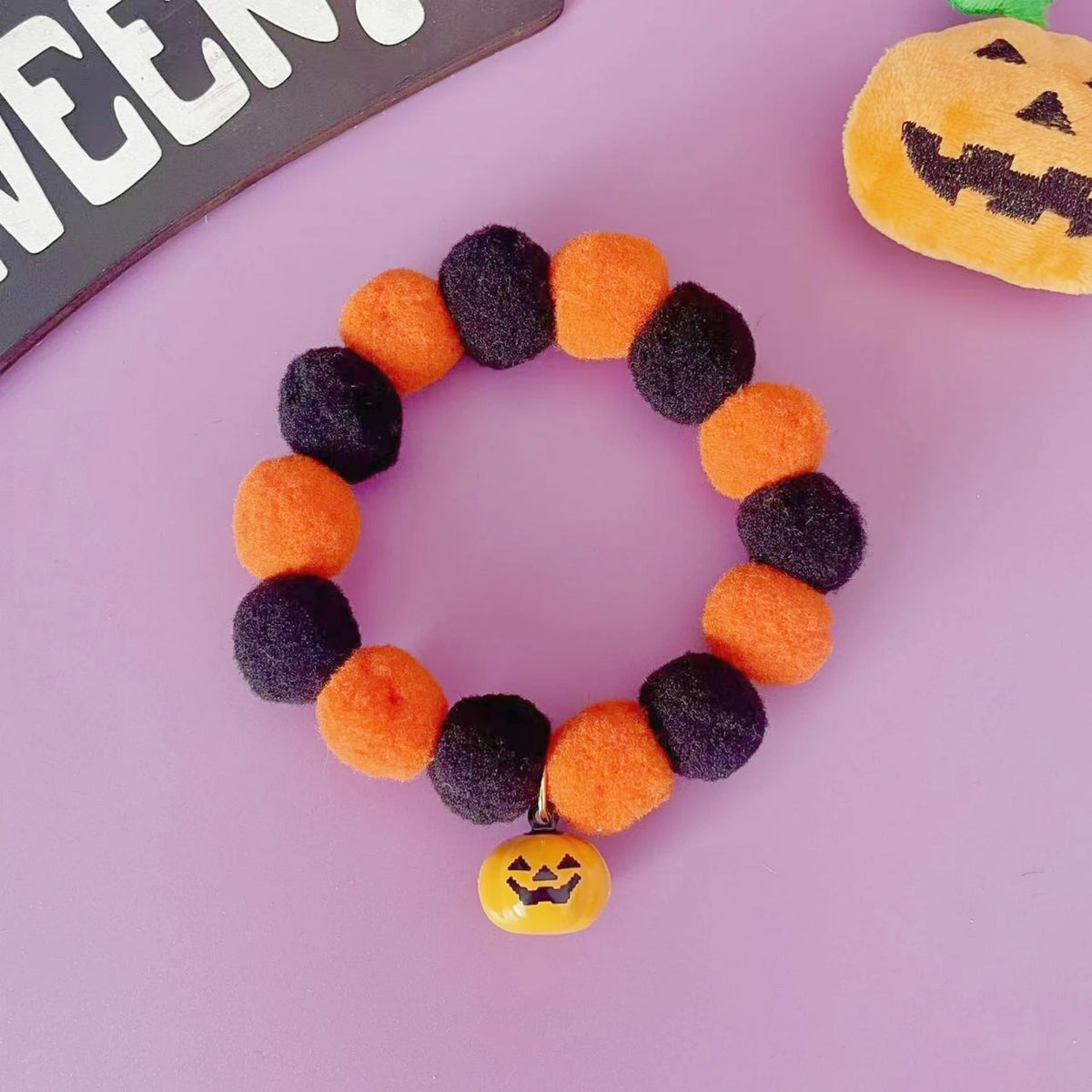 Halloween Pet Collar for Cats Dogs Pumpkin Bell Cute Collar Halloween Costume Accessories for Small Pets Party Decoration