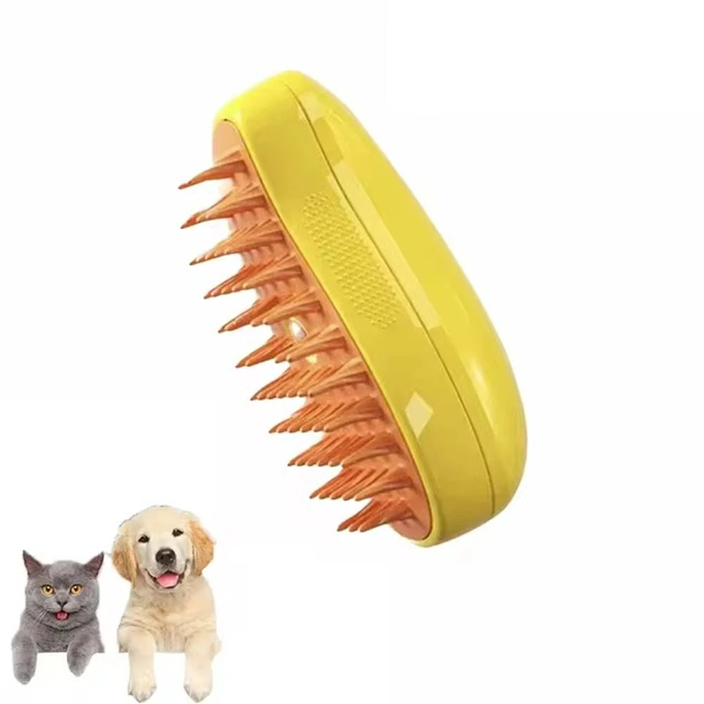 Pet Hair Removal Brush Cat Dog Electric Spray Massage Comb One-click Spray Anti-Flying Massage Bath Silicone Comb